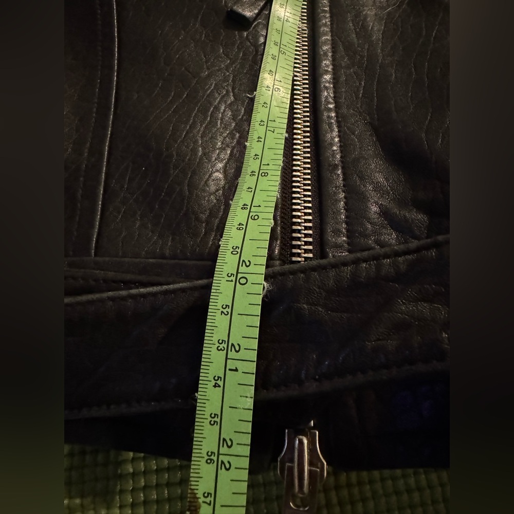 Mackage X Aritzia Pebbled Black Leather Biker Jacket - Picture 12 of 15